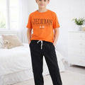 Boys Cotton Pajamas T-Shirt with Black Pants