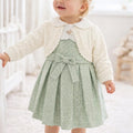 Girls' Elegant Dress Set with Knit Cardigan