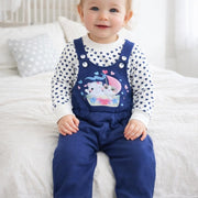 Girls' Cotton Dungaree Jumpsuit Set