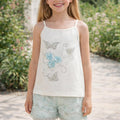 Girls' Pearl Embellished Twin Set Top