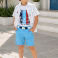 Boys' Linen Shirt, Cotton T-Shirt & Shorts Set