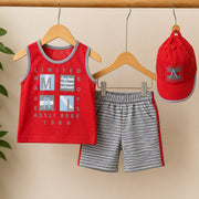 Boys' Summer Shorts Set with Cap