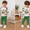 Boys' 3-Piece Set – Knit Jacket, Cotton Top & Pants