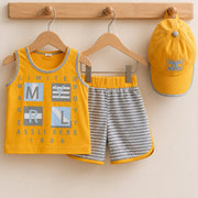 Boys' Summer Shorts Set with Cap