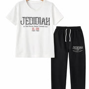 Boys Cotton Pajamas T-Shirt with Black Pants