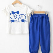 Girls' Printed T-Shirt & Pants Set