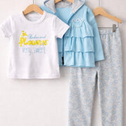 Girls' 3-Piece Cotton Outfit Set