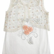 Girls' Pearl Embellished Twin Set Top