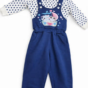 Girls' Cotton Dungaree Jumpsuit Set