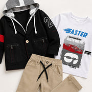 Boys' 3-Piece Casual Hooded Outfit Set
