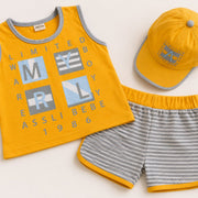 Boys' Summer Shorts Set with Cap