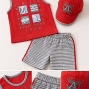 Boys' Summer Shorts Set with Cap